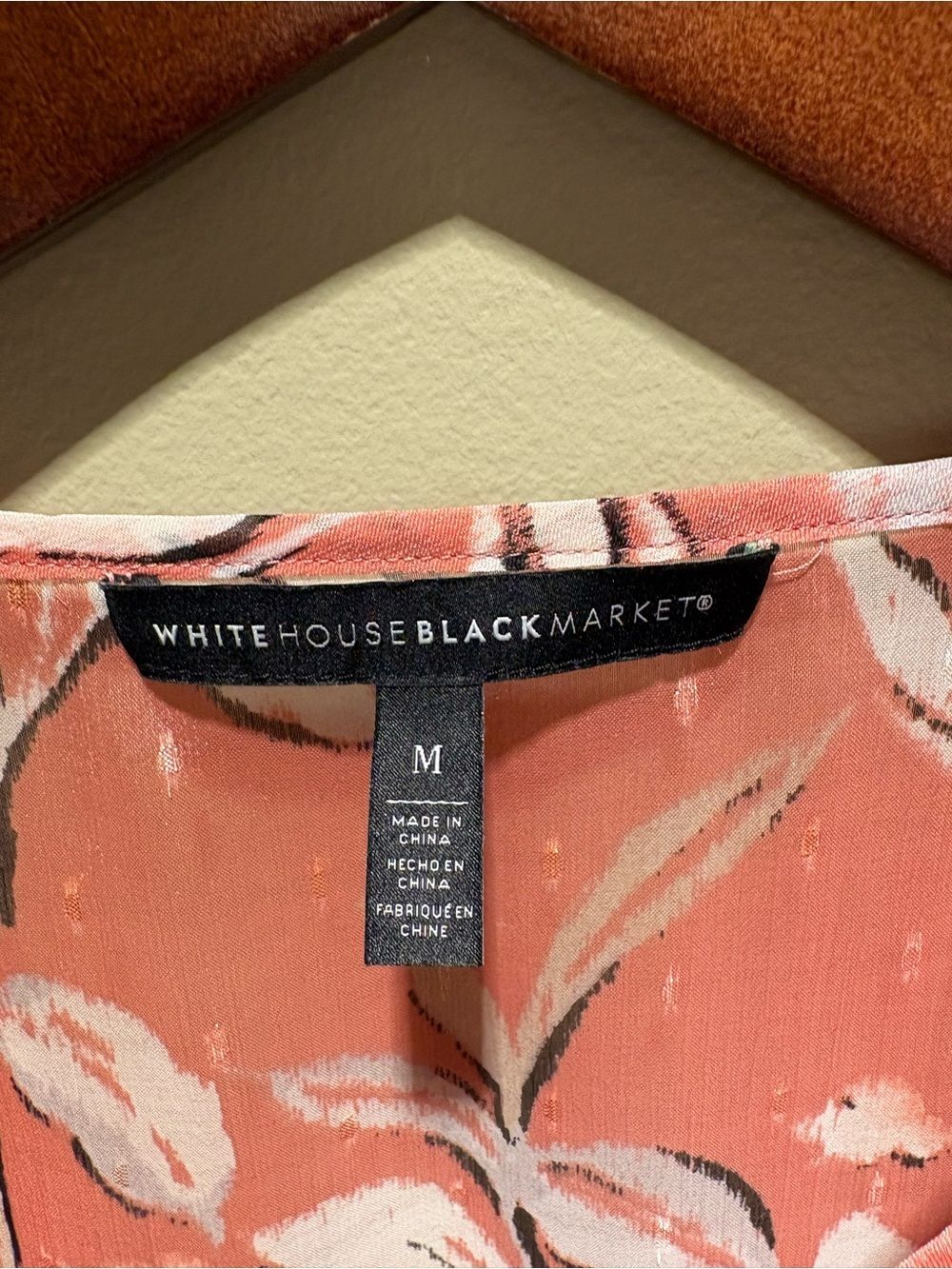 White House Black Market Coral Floral Tie-Front Mini Dress - Picture 2 of 4